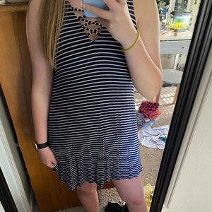 NAVY STRIPED DRESS/POOL COVER UP